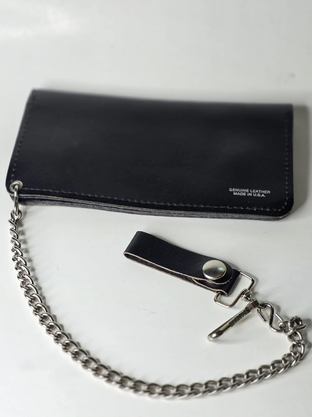 Genuine Leather Wallet with Chain - Black 8